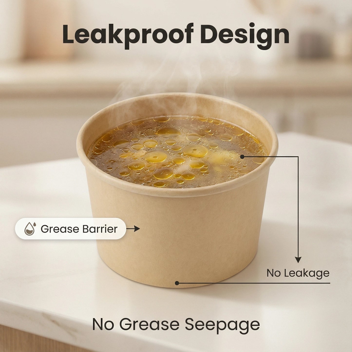 16oz Kraft Soup Containers With Lids