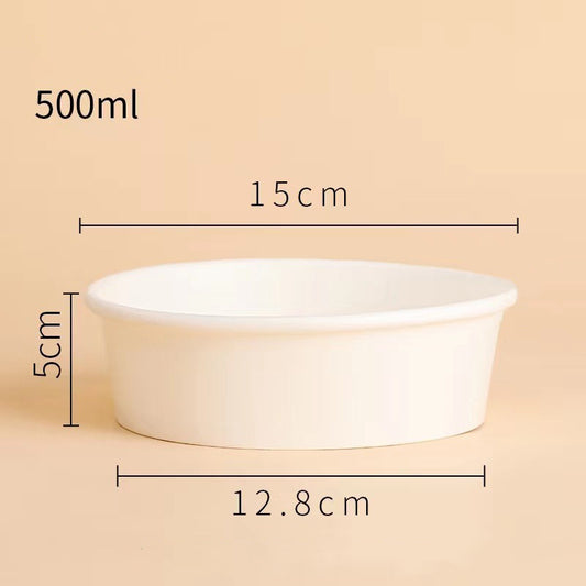 500ml White Round Salad Containers