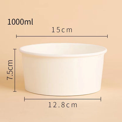 Heavy Duty White & Brown Paper Soup Container 500ml / 750ml / 1000ml / 1300ml