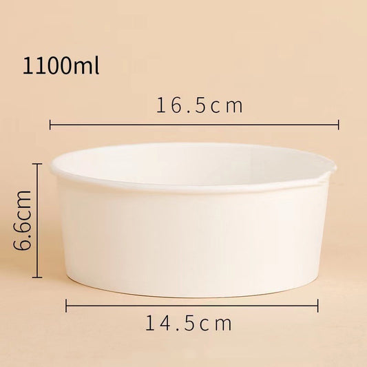 1100ml White Round Salad Containers