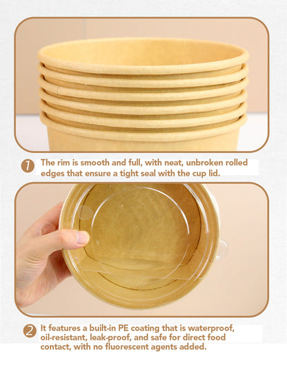 1000ml White Round Salad Containers