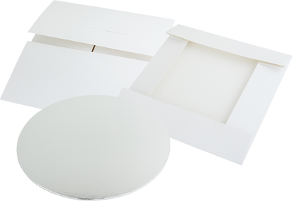 12'' White Cake Boxes + Rigid Cake Board