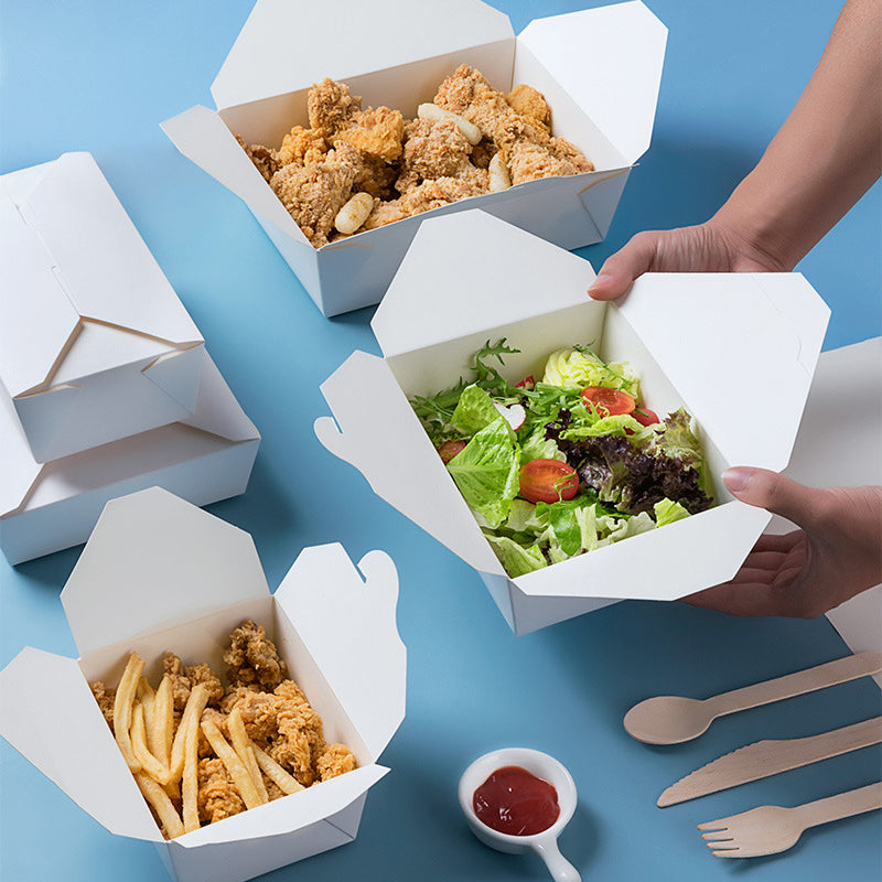 No.4 (98oz) White Takeaway Food Box Leak-Proof Food Containers