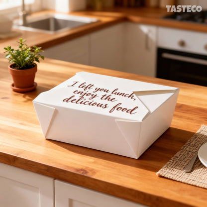 No.4 (98oz) White Takeaway Food Box Leak-Proof Food Containers