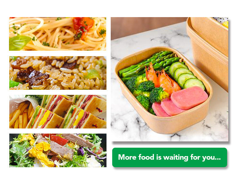 1000ml White Rectangular Salad Containers