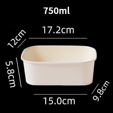 750ml White Rectangular Salad Containers