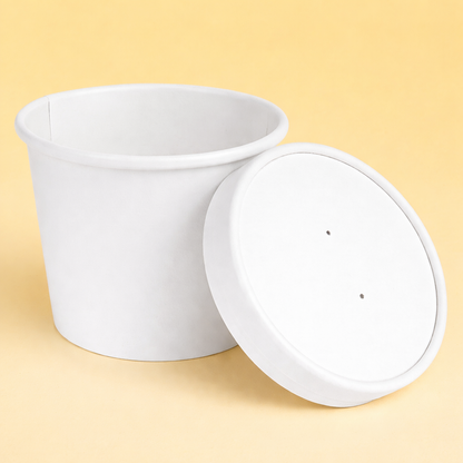 12oz White Soup Containers With Lids