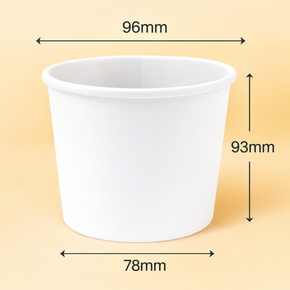 16oz White Soup Containers With Lids