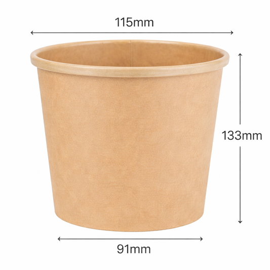 32oz Kraft Soup Containers With Lids