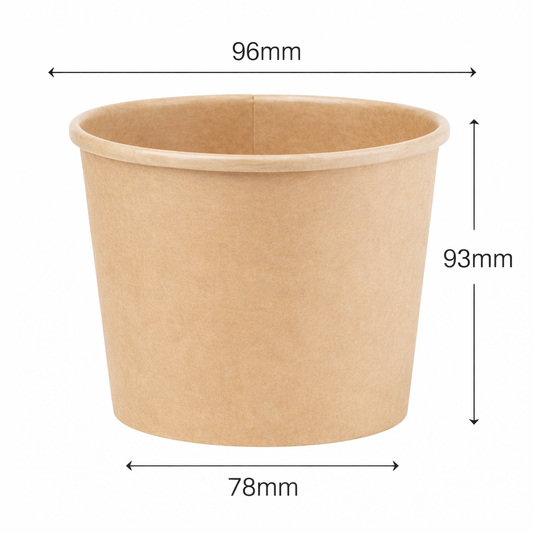 16oz Kraft Soup Containers With Lids