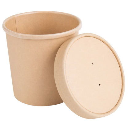 16oz Kraft Soup Containers With Lids