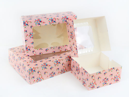 Cluster of Flowers Cookie Box With Window