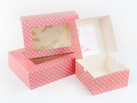 Pink Dot Cookie Box With Window