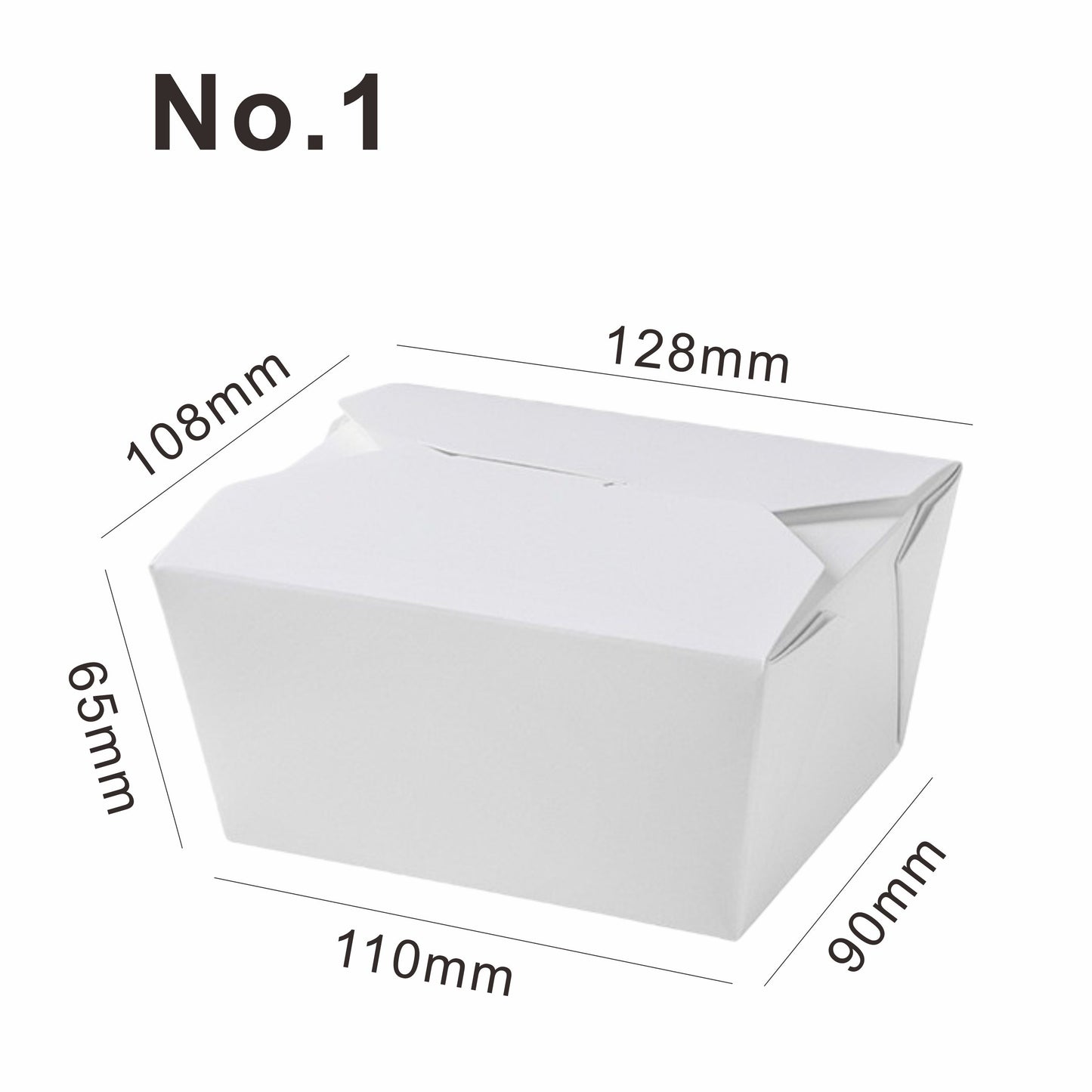 No.1 (26oz) White Takeaway Food Box Leak-Proof Food Containers