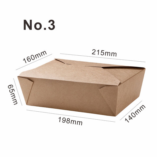 No.3 (69oz) Kraft Takeaway Food Box Leak-Proof Food Containers