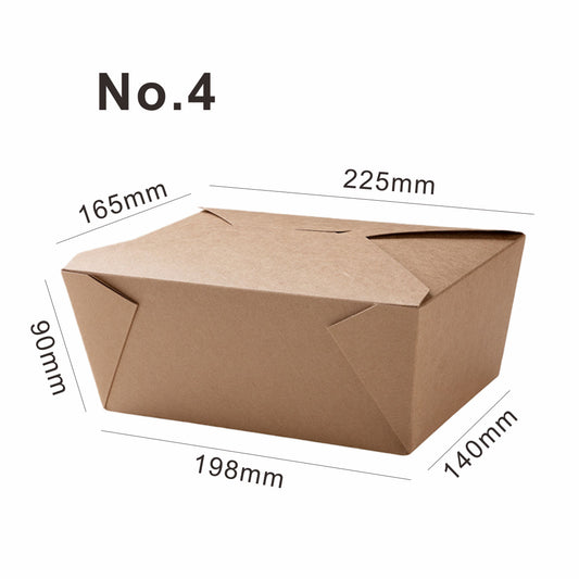 No.4 (98oz) Kraft Takeaway Food Box Leak-Proof Food Containers