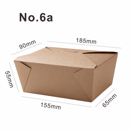 No.6a (25oz) Kraft Takeaway Food Box Leak-Proof Food Containers