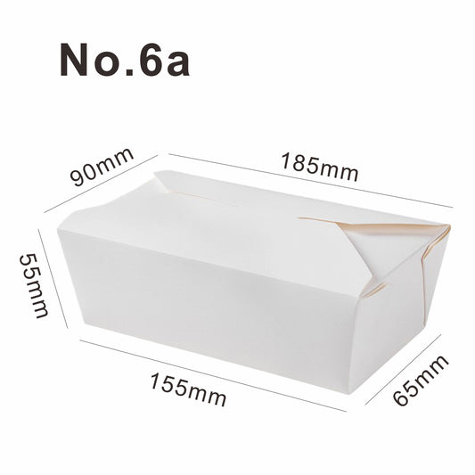 No.6a (25oz) White Takeaway Food Box Leak-Proof Food Containers