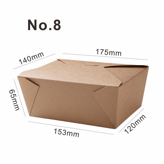 No.8 (46oz) Kraft Takeaway Food Box Leak-Proof Food Containers