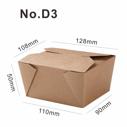 No.D3 (22oz) Kraft Takeaway Food Box Leak-Proof Food Containers