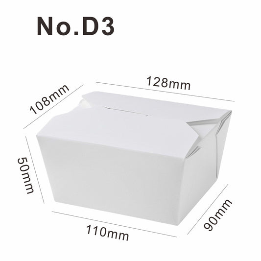 No.D3 (22oz) White Takeaway Food Box Leak-Proof Food Containers