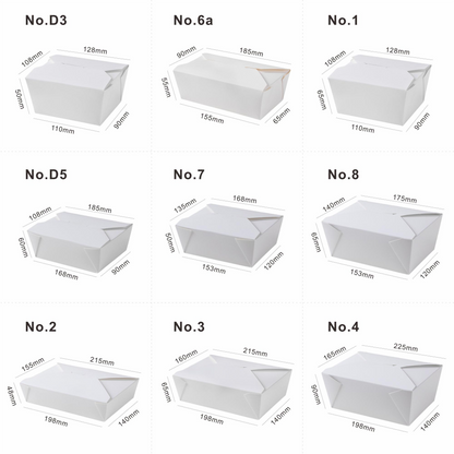 No.4 (98oz) White Takeaway Food Box Leak-Proof Food Containers