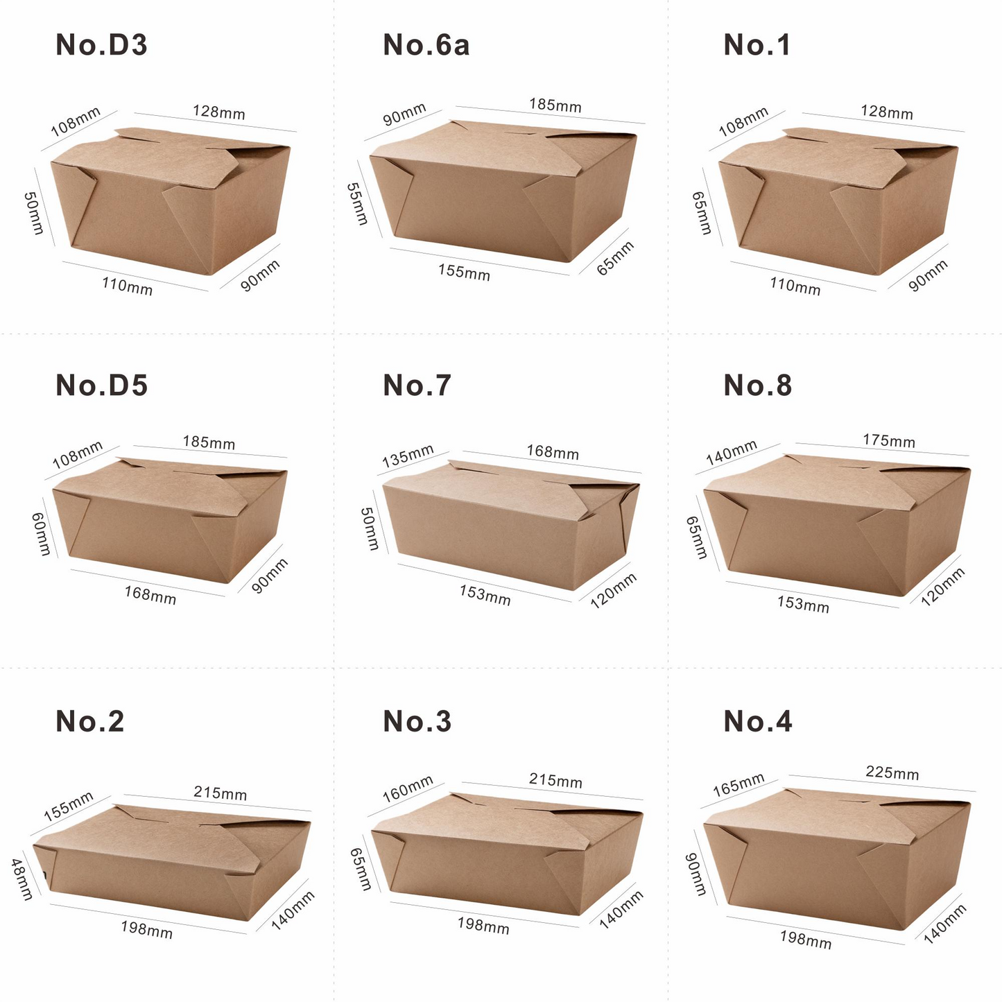 No.2 (51oz) Kraft Takeaway Food Box Leak-Proof Food Containers
