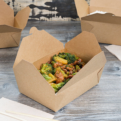 No.2 (51oz) Kraft Takeaway Food Box Leak-Proof Food Containers