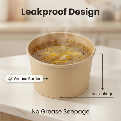 8oz Kraft Soup Containers With Lids