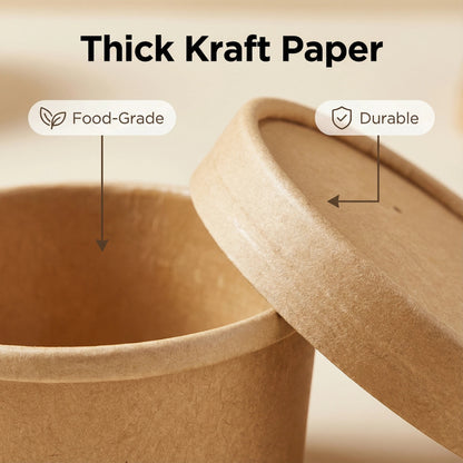 8oz Kraft Soup Containers With Lids