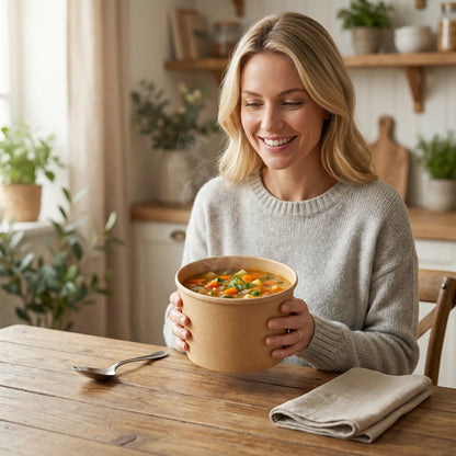 8oz Kraft Soup Containers With Lids