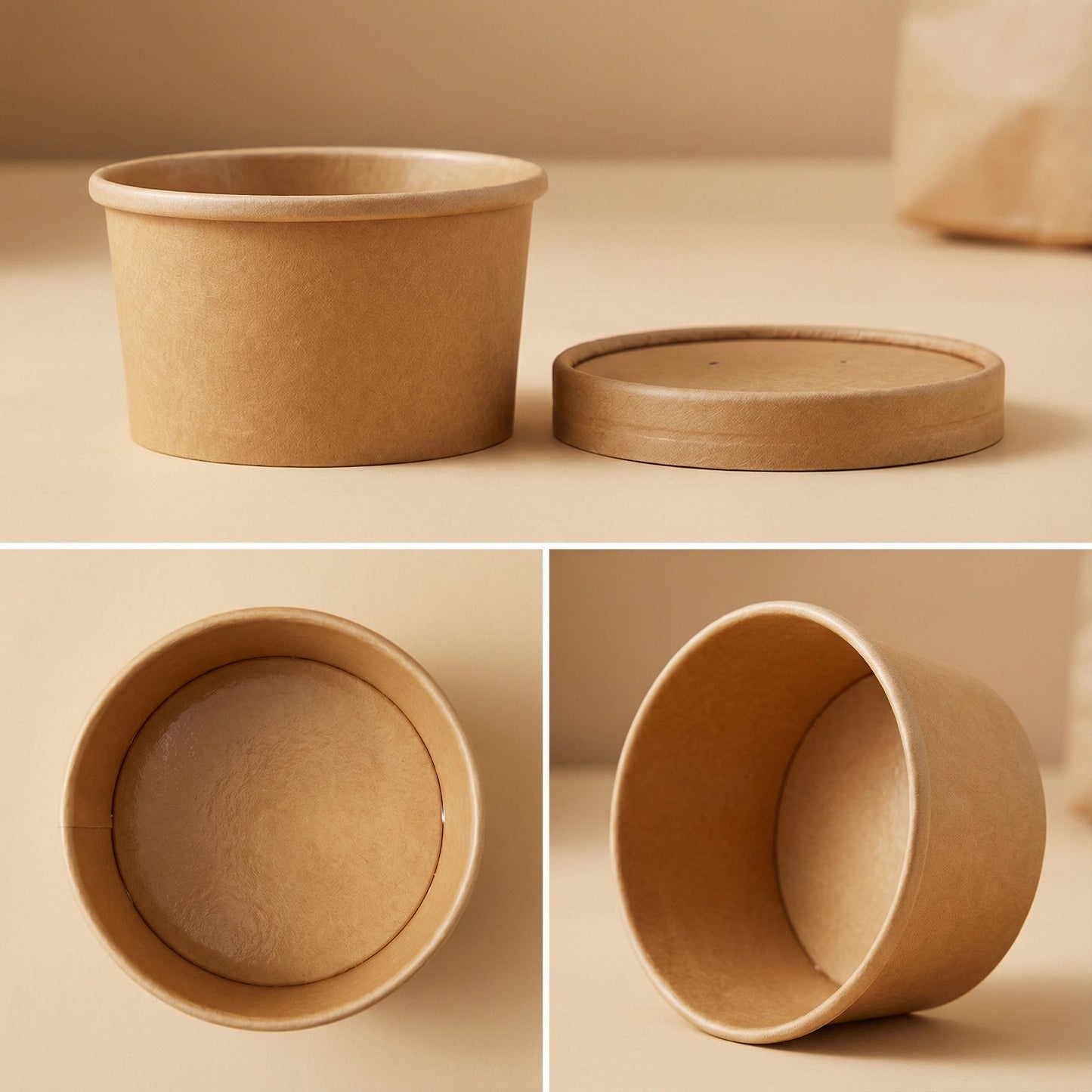 8oz Kraft Soup Containers With Lids