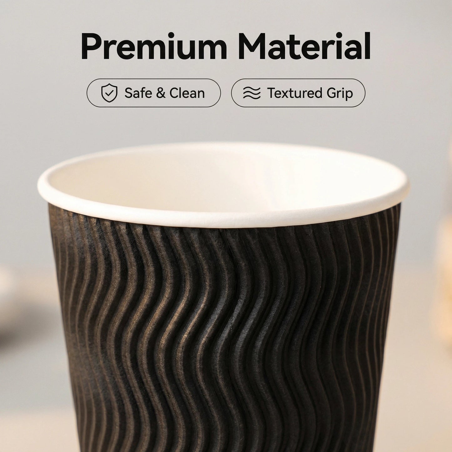 12oz Ripple Wall Hot Paper Cups Red