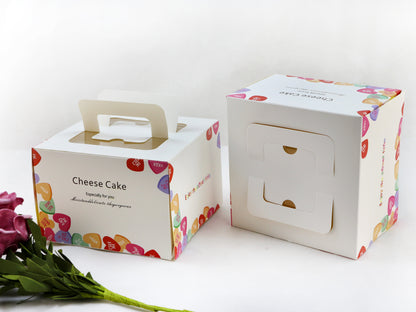 6'' Luxury Windowed Cake Boxes with Handle (2 Designs)