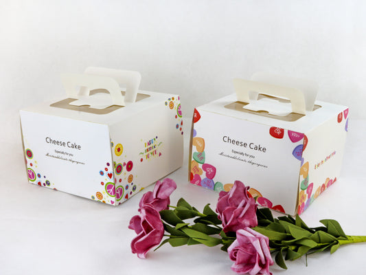 6'' Luxury Windowed Cake Boxes with Handle (2 Designs)