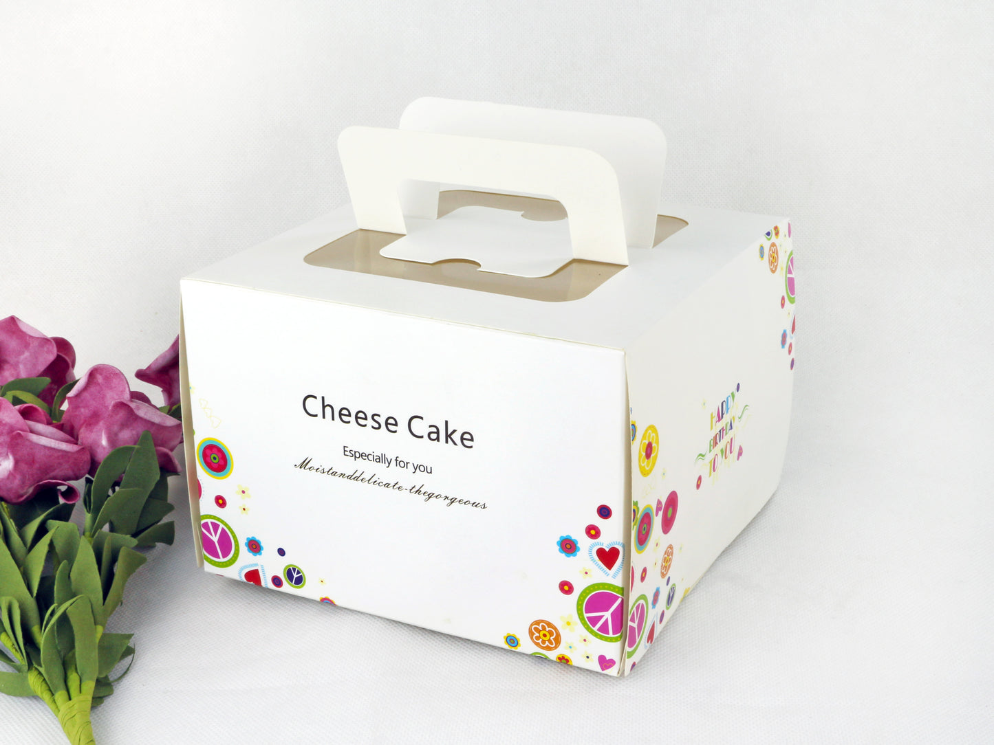 6'' Luxury Windowed Cake Boxes with Handle (2 Designs)