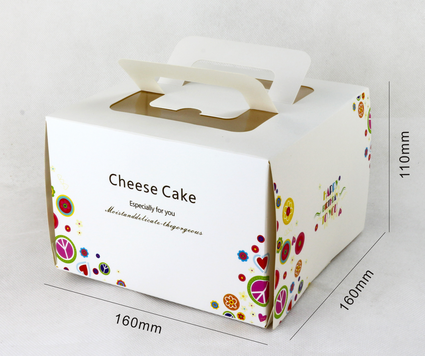 6'' Luxury Windowed Cake Boxes with Handle (2 Designs)